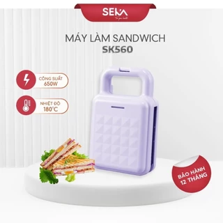 Máy Nướng Bánh Mì Sandwich SEKA SK560 Công Suất 650W Máy Kẹp Nướng Bánh Mỳ Chín Nhanh Đều, Chống Dính Tiện Lợi