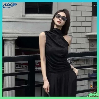 Phong Cách Trung Hoa Mới Phong Cách Trung Hoa Không Tay Đen Top Mùa Hè Phong Cách Mới Phù Hợp Với Slim-fit Áo Thun Không Tay Sang Trọng Áo Vest Nữ