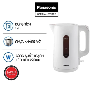 [ Ấm đun siêu tốc Panasonic NC-K101WRA-1.7L-Nhựa kháng vỡ-Công suất mạnh lên đến 2200W )