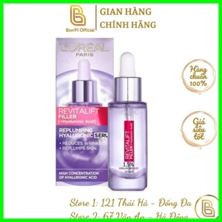 Serum Loreal HA Revitalift 1.5% Hyaluronic Acid Serum dưỡng cấp ẩm tức thì căng mướt da 30ml MP Hàn Quôc - Kama