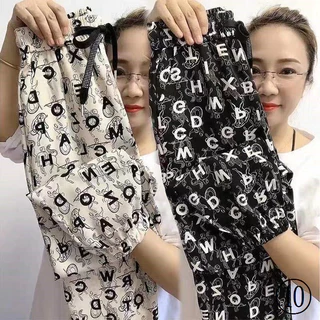 Mùa Hè Băng Lụa Thư Thường Ngày Bloomers Nữ Mỏng Phong Cách Ôm Hơn Nhìn Kích Thước Lớn Mực Tranh Chống Muỗi Chống Nắng Bãi Biển Harem Quần