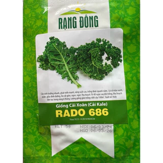 Hạt giống Cải Xoăn (Cải Kale) Rado 686 (5g~500 hạt) kháng bệnh, giàu dinh dưỡng, trồng quanh năm - Hạt giống Rạng Đông