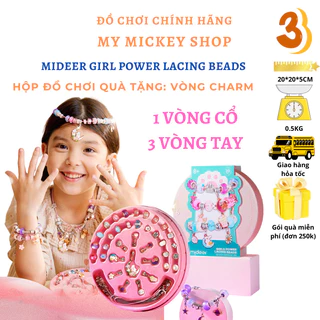 Vòng tay cho bé gái kèm charm lắc tay Mideer Girls Power Lacing Beads Fantastic Garden Hộp quà tặng 1 vòng cổ 3 lắc tay