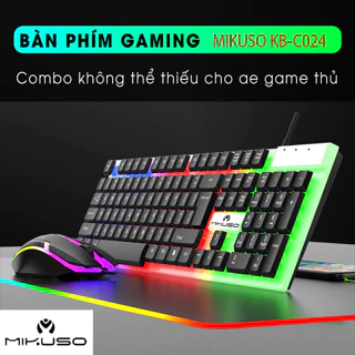 Bàn phím máy tính có dây gaming MIKUSO KB-C024 giả cơ chống nước led rgb chơi game làm việc văn phòng cho PC laptop