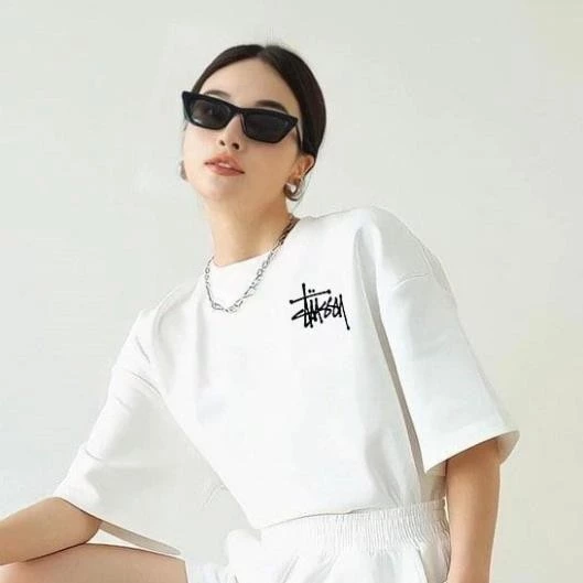 Áo Phông Unisex Cổ Tròn , Áo Thun Nam Nữ Chữ Ký Stussy 2 Màu Hottrend Mùa Hè 2024 T06