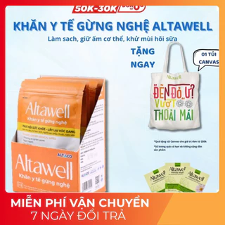 (Có sỉ lẻ) Altawell Khăn Gừng Nghệ Giúp Vệ SInh Cơ Thể Sau SInh (1 hộp 30 cái)