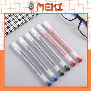 Bút Gel MEKI Bút Bi Nước Mực Gel Đen Xanh Đỏ Khô Nhanh Ngòi 0.5mm, Mực Đều, Nét Chữ Đẹp Đủ Màu