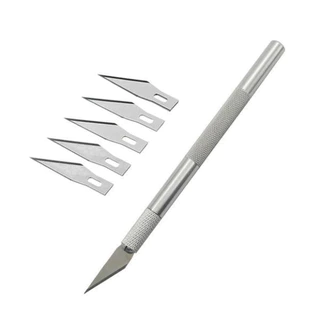 [Kim Loại] Dao cắt washi tape, gọt mô hình kèm 6 lưỡi dao, dao rọc giấy thủ công DIY, dao cắt giấy chạm tỉa gỗ, tượng