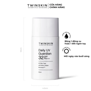 Daily UV Guardian SPF 32 PA+++ – Kem Chống Nắng Dịu Nhẹ Kháng Nước Twins Skin 50ml