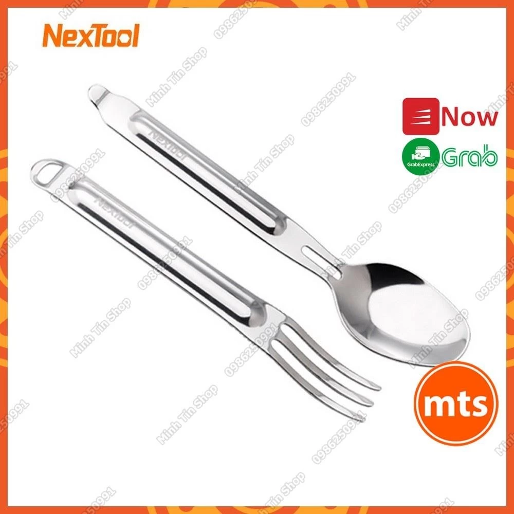 Bộ thìa nĩa ionx cao cấp Nextool NE20007 2in1 thuận tiện dã ngoại, văn phòng chính hãng - Minh Tín Shop