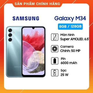 Điện thoại Samsung Galaxy M34 5G - Hàng chính hãng, Mới 100%, Bảo hành 12 tháng