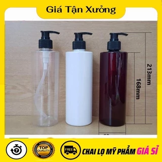 Chai Lọ Xịt Vòi Nhấn, Chai Lọ Nhựa Pet Vòi Nhấn 500ml 1 Lít Cao Chiết Mỹ Phẩm