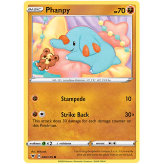 Thẻ Bài Pokemon - Phanpy [C] [086/185] [Vivid Voltage]