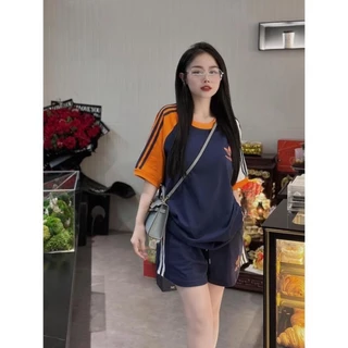 Bộ Quần Áo Adidas Nam Nữ Phối Họa Tiết 3 Màu Tay Kẻ Sọc Logo Thêu Chất Cotton Kho Cao Cấp Hot Trend 2024 00