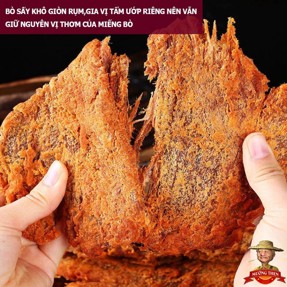 Khô bò miếng lớn không vụn, đặc sản Tây Nguyên thích hợp làm quà biếu, tặng loại 500G - 1kg từ BA THỨC FOOD