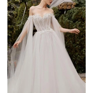 [Bridal mall]  Váy cưới corset dịu dàng, sang trọng, Váy trắng cô dâu thiết kế HM10 ^^