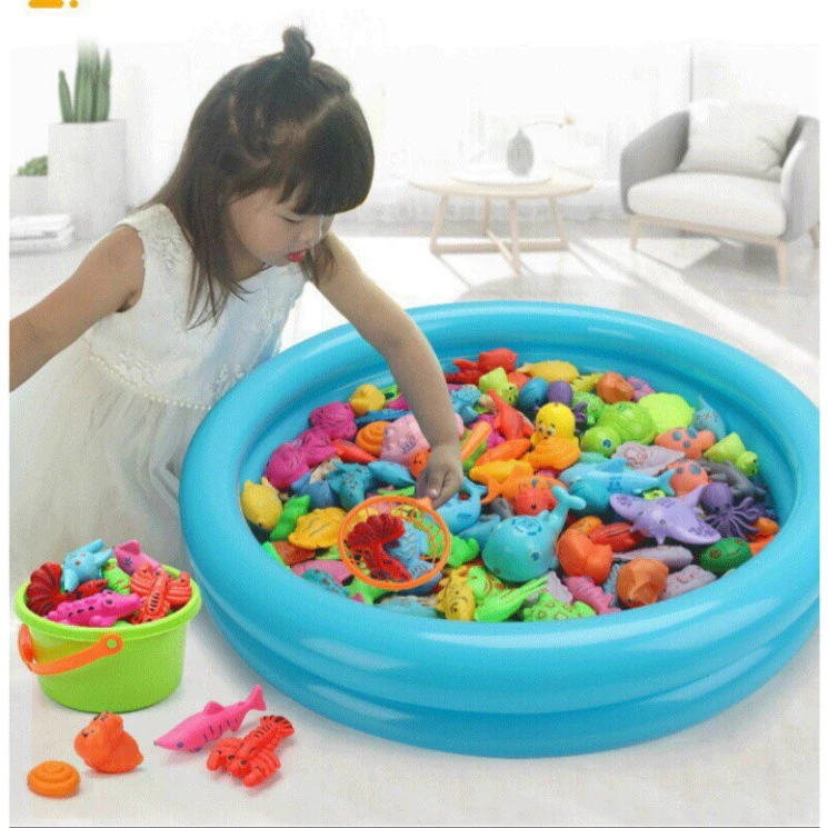 Bộ Đồ Chơi Câu Cá Bằng Nam Châm Kích Thước Bể Lớn Nhiều Chi Tiết Cá Và Sinh Vật Biển