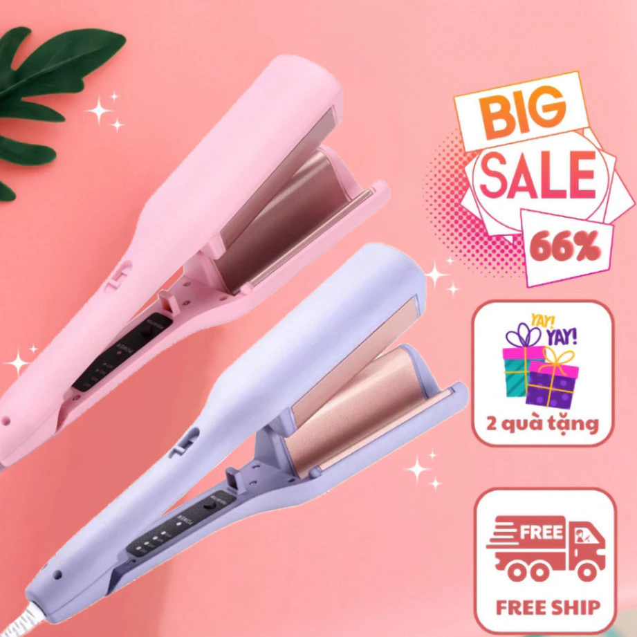 Máy Uốn Tóc Xoăn Sóng Nước 32mm Chất Liệu Gốm Sứ Ceramic Cao Cấp PLSHARK
