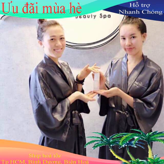 ÁO CHOÀNG LỤA SPA- ÁO CHOÀNG NGỦ, ÁO CHOÀNG TRANG ĐIỂM, Chất lụa mềm mại, thoáng mát, Không bị nhăn, (hỗ trợ thêu logo)