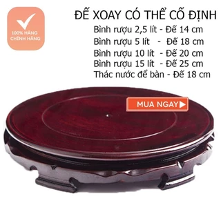 Đế gỗ xoay nhiều kích thước, có thể cố định dùng đặt bình rượu, thác nước, và đồ vật để bàn khác