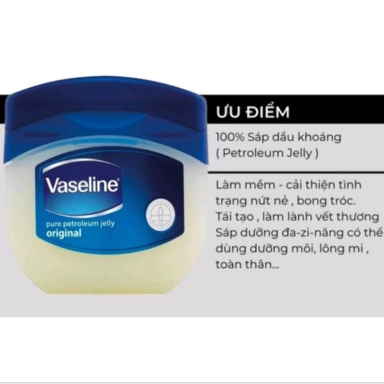 Sáp dưỡng môi Vaseline dưỡng ẩm, chống khô nứt nẻ môi 49g - Hàng chính hãng