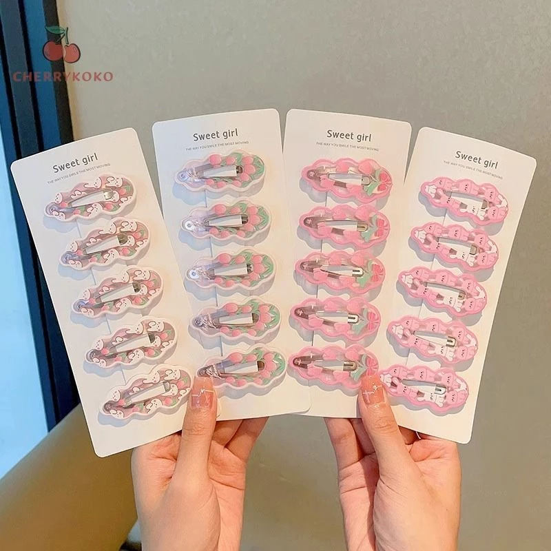 💞Cherry💞 Kẹp Tóc Hình Hoa tulip / Thỏ / Đám Mây Hoạt Hình Kiểu Hàn Quốc Dễ Thương Cho Bé Gái