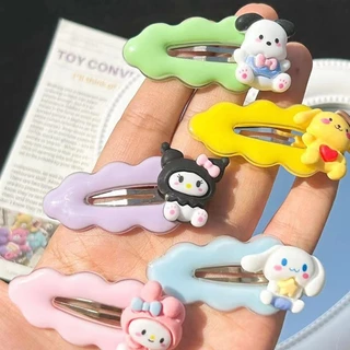 🍒🍒Cherrykoko SANRIO Kẹp tóc mái màu sắc Pastel Kẹp tóc đám mây tóc kiểu dáng Y2K phong cách Hàn Quốc