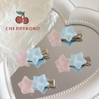 🍒🍒CHERRYKOKO Kẹp Tóc Ngôi Sao Năm Cánh Màu Kẹo Dễ Thương Cho Nữ