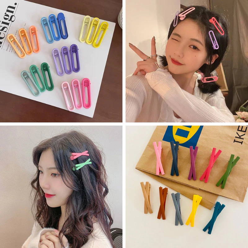 💞Cherry💞 Dopamine kẹp tóc mái  hình X Mỏ Vịt Dễ Thương y2k