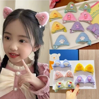 🍒🍒Cherrykoko SANRIO Kẹp Tóc Hình Tai Mèo 3d Dễ Thương Thời Trang Thu Đông Cho Bé