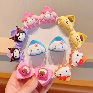 🍓Raspberry🍓 Set 2  SANRIO Hàn quốc-phong cách trẻ em kẹp cô gái phim hoạt hình tai mèo kẹp tóc công chúa mini gãy tóc kẹp nữ