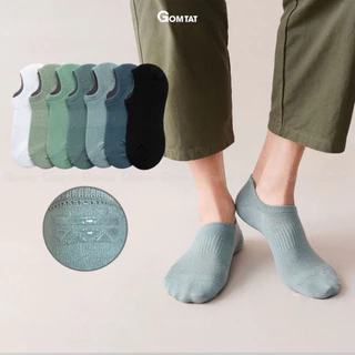 Vớ lười nam trơn màu GOMTAT, thiết kế mặt lưới thoáng khí, chất liệu cotton êm chân khử mùi  -HAI-MIA-1401-1DOI