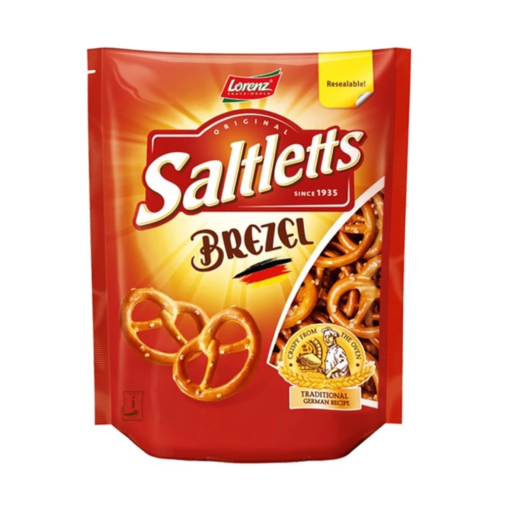 (Set 3 Gói) Bánh Xoắn Pretzel, Saltletts, Original Brezel (90g) - LORENZ
