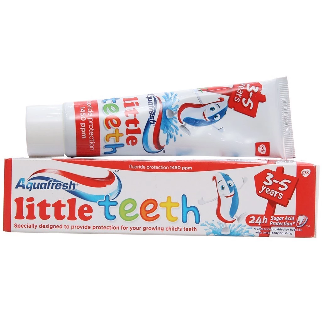 (Set 3 Tuýp) Kem Đánh Răng Trẻ Em,Toothpaste for Kids, Big Teeth, 3-5 Years (50ml) - AQUAFRESH