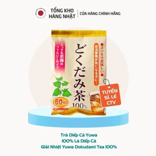 Trà Diếp Cá Yuwa 100% Lá Diếp Cá Giải Nhiệt Yuwa Dokudami Tea 100%, Trà Diếp Cá Nhật Bản (60 Gói)