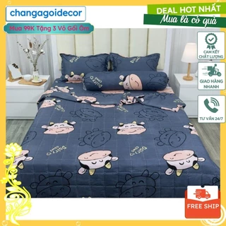 Ga bo chun trải giường kích thước 1mx2m 1m2x2m 1m6x2m 1m8x2m, mẫu bò xám