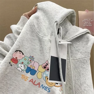 Áo hoodie nữ xám tiêu local brand SALMO áo sweater thu đông form rộng unisex 100% cotton Y0734