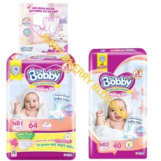 Miếng lót Bobby Newborn 1 64 miếng và Newborn 2 40 miếng