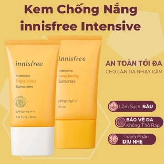 Kem chống nắng lâu trôi làm sáng da innisfree Intensive Triple Care Sunscreen SPF50+ LIV Beauty