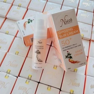 [Chính hãng] Kem Chống Nắng Vật Lý Rể Sâm Nicos Ginseng Sun Cream SPF50+ 30g