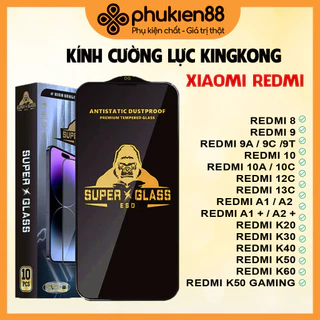 Cường lực KINGKONG KK Xiaomi Redmi 9 9A 9C 9T 10 10A 10C 12 12C A1 A2 K20 K30 K40 K50 Pro Gaming 4G 5G