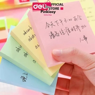 PVN63397 Set 100 Giấy Note Ghi Chú, Giấy Nhớ Hình Vuông Dán Nhiều Màu Deli Giấy Ghi Chú Tiện Lợi Học Sinh