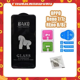 Cường lực 9H full màn hình Baiko Oppo Reno 7, Reno 7Z, Reno 8, Reno 8Z