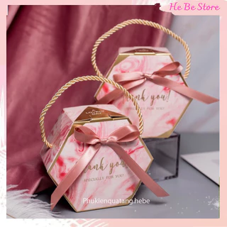 Hộp đựng Quà Sinh Nhật, Quà cưới ,Cảm ơn Lễ Tết ROSE Hình Lục Giác Có Quai xách - He Be Store