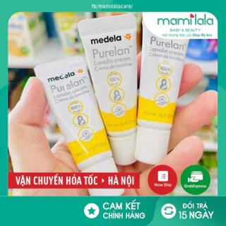 Kem nứt đầu ti Medela Purelan 7g, chiết xuất mỡ cừu, kem bôi và chăm sóc núm ti an toàn cho mẹ