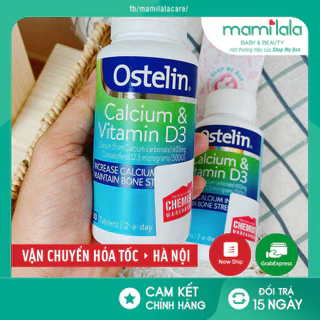 [Tem Chemist - Date 2026] Canxi cho bà bầu, cho con bú, Ostelin Calcium & Vitamin D3, 130 viên của Úc