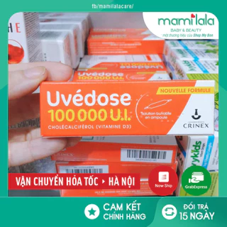 Vitamin D3 Uvedose Liều Cao 100000 UI 2ml cho bé từ 18 tháng tuổi - Xuất xứ Pháp