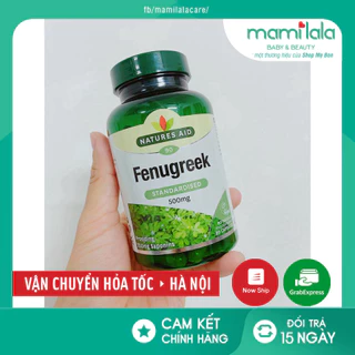 [MẪU MỚI 2022] Viên Uống Lợi Sữa Cỏ Ca Ri Fenugreek Natures Aid 500mg 90 viên - Xuất xứ Anh