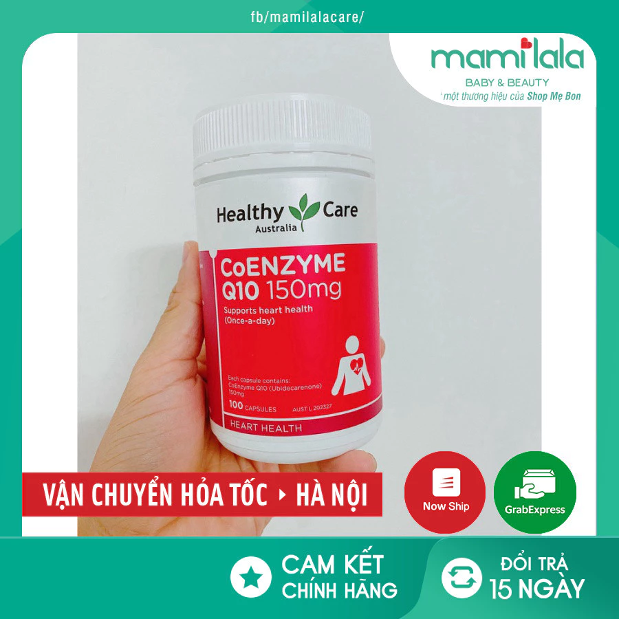 Viên bổ tim Healthy Care Coenzyme Q10 150mg, lọ 100 viên của Úc