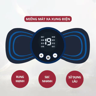 Miếng dán masage xung điện, máy masage điện thông minh,  chân, cổ, vai, gáy 10 chế độ rung masage xoa bóp giảm đau